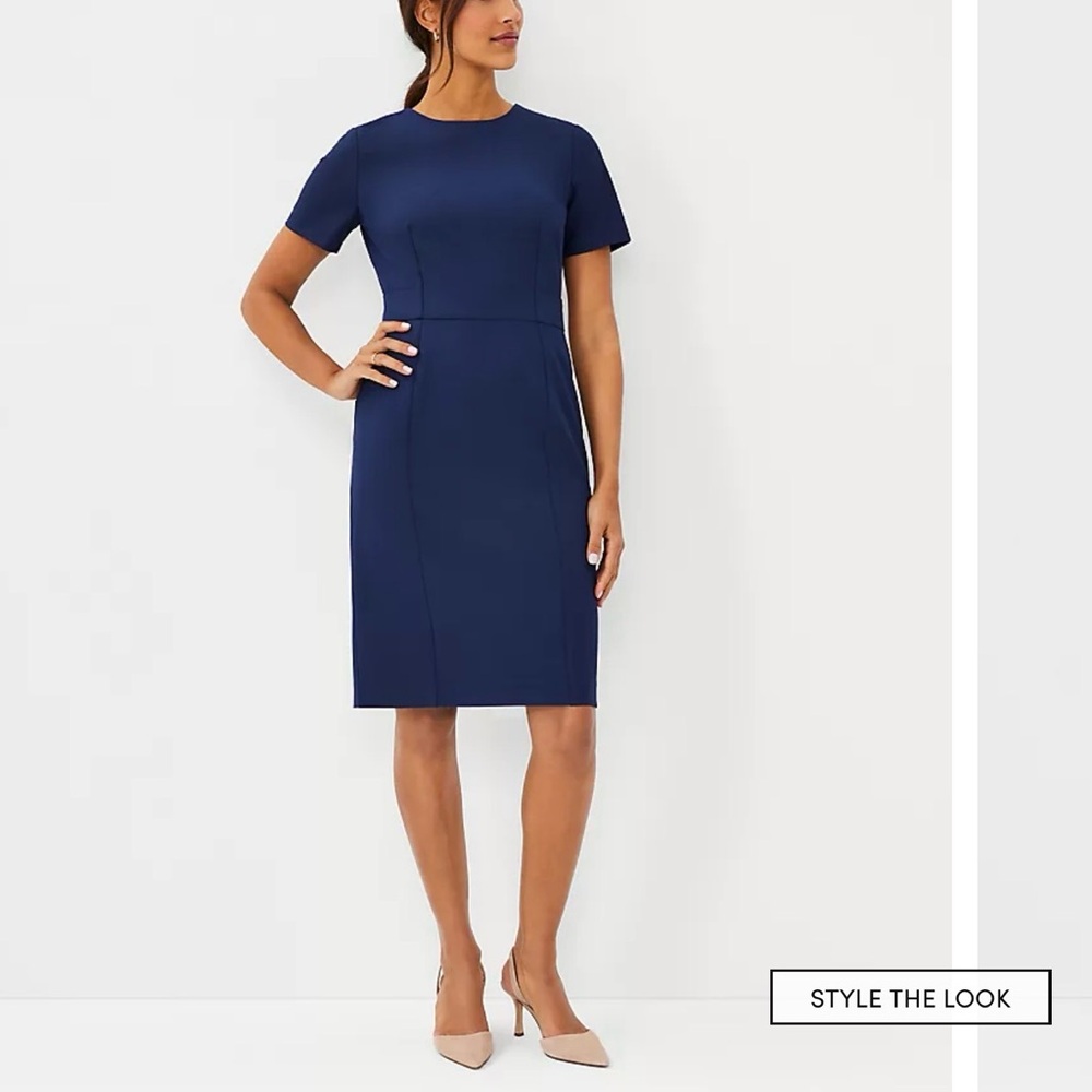 Anne Klein Navy Sheath Dress NWT Corporate Chic Office